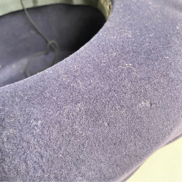 Vintage 90s Whittall & Shon Wool Sequin Hat Navy Blue Gold Wide Brim - Picture 7 of 14